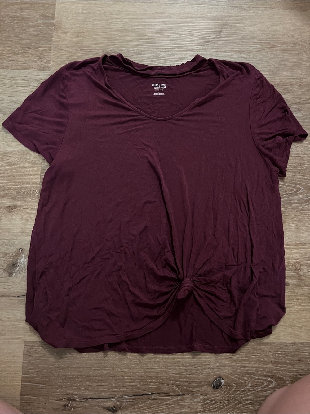 Mossimo Supply Co. Twist Front V-Neck Tee - Burgundy